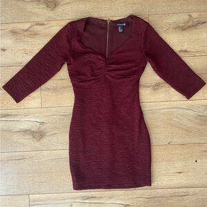 Burgundy bodycon dress